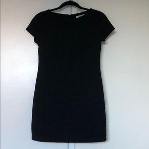 Banana Republic waffle texture black shift dress